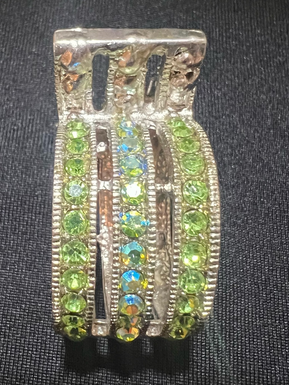 PONYTAIL CUFF LIME GREEN RHINESTONE